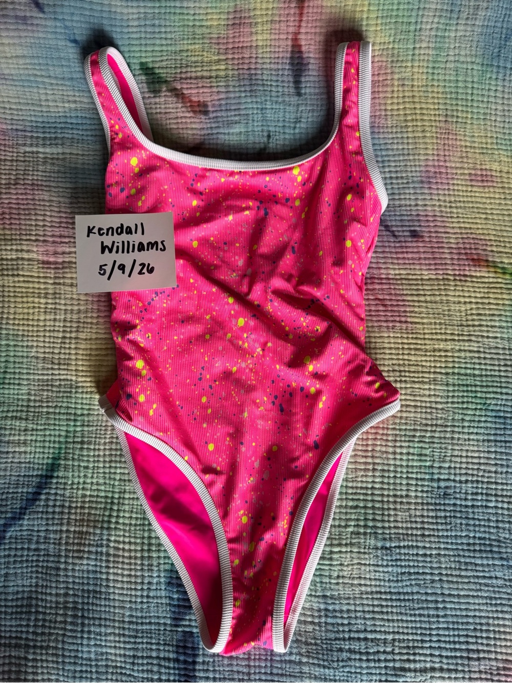 LainSnow Pink Graffiti Ocean Isle One-Piece Swimsuit